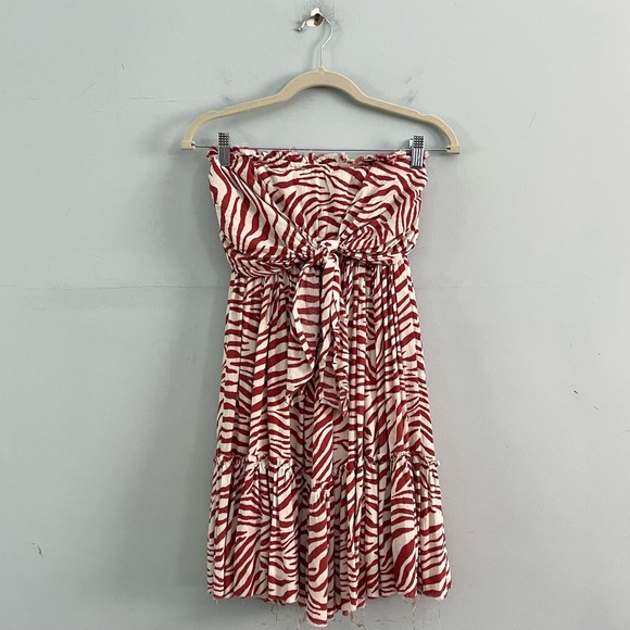 NWT Anthropologie By Together Zebra Print Strapless Mini Dress - Picture 1 of 5